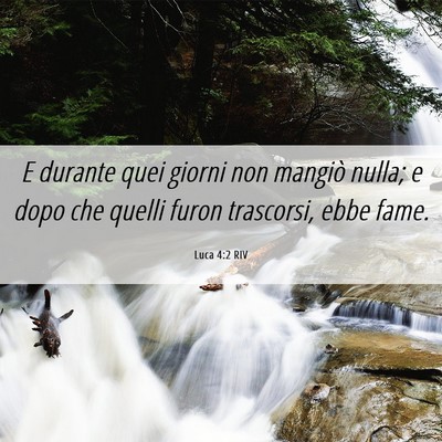 Picture 06 - Luca 4:2 RIV - E durante quei giorni non mangiò nulla; e dopo - Bible Verse Picture