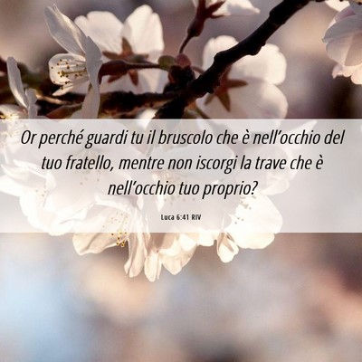Picture 06 - Luca 6:41 RIV - Or perché guardi tu il bruscolo che è - Bible Verse Picture
