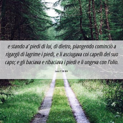 Picture 06 - Luca 7:38 RIV - e stando a’ piedi di lui, di dietro, piangendo - Bible Verse Picture