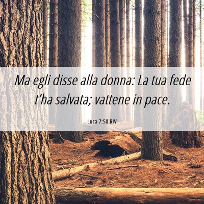 Picture 06 - Luca 7:50 RIV - Ma egli disse alla donna: La tua fede t’ha - Bible Verse Picture