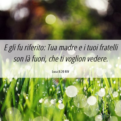 Picture 06 - Luca 8:20 RIV - E gli fu riferito: Tua madre e i tuoi fratelli - Bible Verse Picture