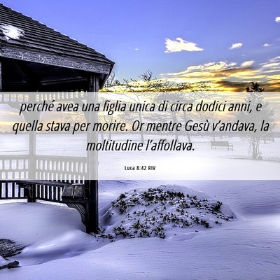 Picture 06 - Luca 8:42 RIV - perché avea una figlia unica di circa dodici - Bible Verse Picture