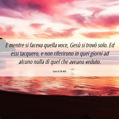 Picture 06 - Luca 9:36 RIV - E mentre si faceva quella voce, Gesù si trovò - Bible Verse Picture