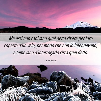 Picture 06 - Luca 9:45 RIV - Ma essi non capivano quel detto ch’era per loro - Bible Verse Picture