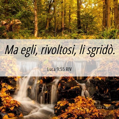 Picture 06 - Luca 9:55 RIV - Ma egli, rivoltosi, li - Bible Verse Picture