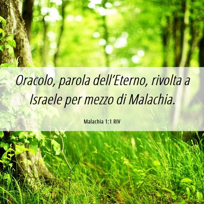 Picture 06 - Malachia 1:1 RIV - Oracolo, parola dell’Eterno, rivolta a Israele - Bible Verse Picture