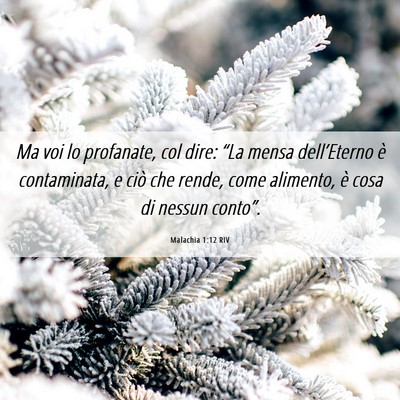 Picture 06 - Malachia 1:12 RIV - Ma voi lo profanate, col dire: “La mensa - Bible Verse Picture