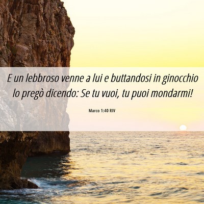 Picture 06 - Marco 1:40 RIV - E un lebbroso venne a lui e buttandosi in - Bible Verse Picture