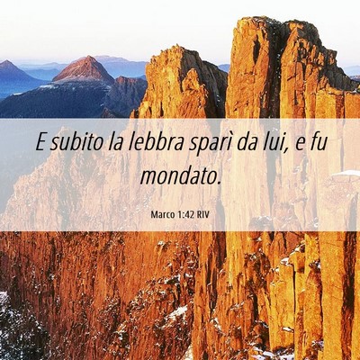 Picture 06 - Marco 1:42 RIV - E subito la lebbra sparì da lui, e fu - Bible Verse Picture