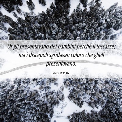 Picture 06 - Marco 10:13 RIV - Or gli presentavano dei bambini perché li - Bible Verse Picture