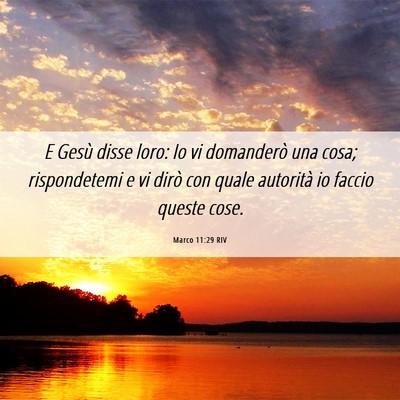 Picture 06 - Marco 11:29 RIV - E Gesù disse loro: Io vi domanderò una cosa; - Bible Verse Picture