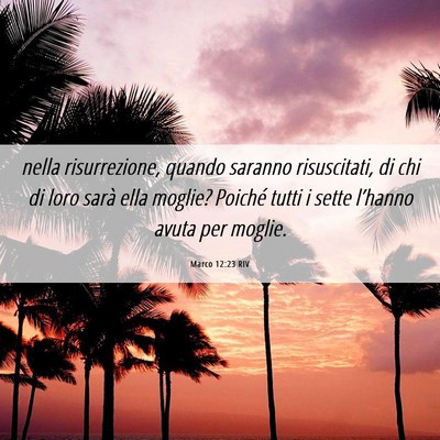 Picture 06 - Marco 12:23 RIV - nella risurrezione, quando saranno risuscitati, - Bible Verse Picture