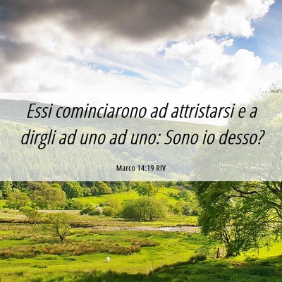 Picture 06 - Marco 14:19 RIV - Essi cominciarono ad attristarsi e a dirgli ad - Bible Verse Picture