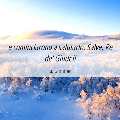 Picture 06 - Marco 15:18 RIV - e cominciarono a salutarlo: Salve, Re de’ - Bible Verse Picture