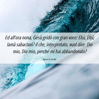 Picture 06 - Marco 15:34 RIV - Ed all’ora nona, Gesù gridò con gran voce: - Bible Verse Picture