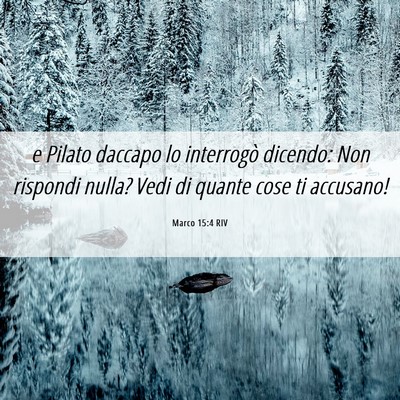 Picture 06 - Marco 15:4 RIV - e Pilato daccapo lo interrogò dicendo: Non - Bible Verse Picture
