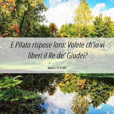 Picture 06 - Marco 15:9 RIV - E Pilato rispose loro: Volete ch’io vi liberi - Bible Verse Picture