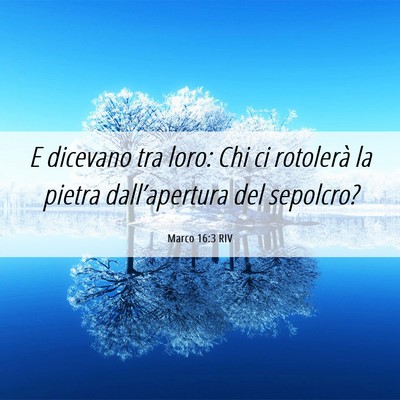 Picture 06 - Marco 16:3 RIV - E dicevano tra loro: Chi ci rotolerà la pietra - Bible Verse Picture