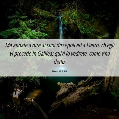 Picture 06 - Marco 16:7 RIV - Ma andate a dire ai suoi discepoli ed a Pietro, - Bible Verse Picture