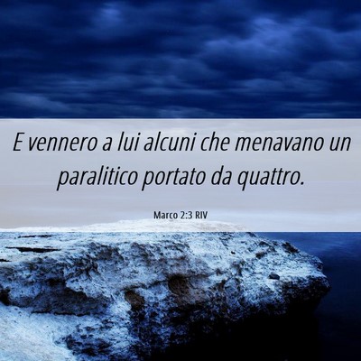 Picture 06 - Marco 2:3 RIV - E vennero a lui alcuni che menavano un paralitico - Bible Verse Picture