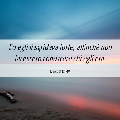 Picture 06 - Marco 3:12 RIV - Ed egli li sgridava forte, affinché non - Bible Verse Picture