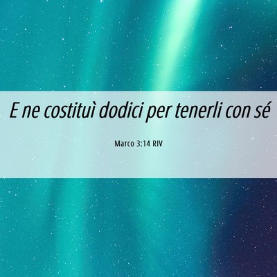 Picture 06 - Marco 3:14 RIV - E ne costituì dodici per tenerli con - Bible Verse Picture