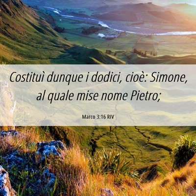 Picture 06 - Marco 3:16 RIV - Costituì dunque i dodici, cioè: Simone, al - Bible Verse Picture
