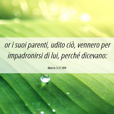 Picture 06 - Marco 3:21 RIV - or i suoi parenti, udito ciò, vennero per - Bible Verse Picture