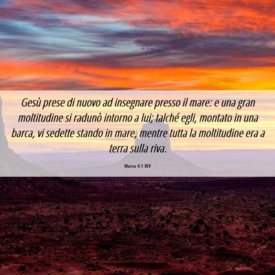 Picture 06 - Marco 4:1 RIV - Gesù prese di nuovo ad insegnare presso il mare: - Bible Verse Picture