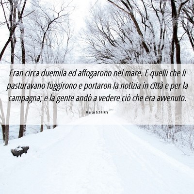 Picture 06 - Marco 5:14 RIV - Eran circa duemila ed affogarono nel mare. E - Bible Verse Picture