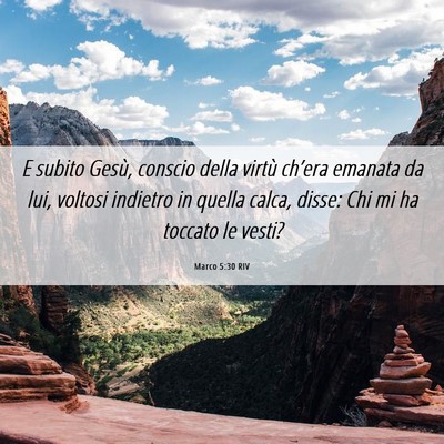 Picture 06 - Marco 5:30 RIV - E subito Gesù, conscio della virtù ch’era - Bible Verse Picture