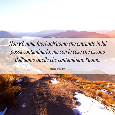 Picture 06 - Marco 7:15 RIV - Non v’è nulla fuori dell’uomo che entrando - Bible Verse Picture