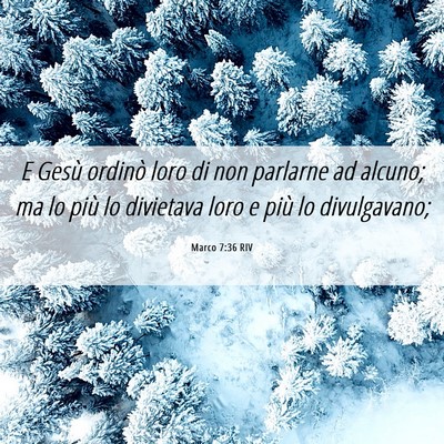 Picture 06 - Marco 7:36 RIV - E Gesù ordinò loro di non parlarne ad alcuno; - Bible Verse Picture