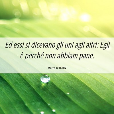 Picture 06 - Marco 8:16 RIV - Ed essi si dicevano gli uni agli altri: Egli è - Bible Verse Picture