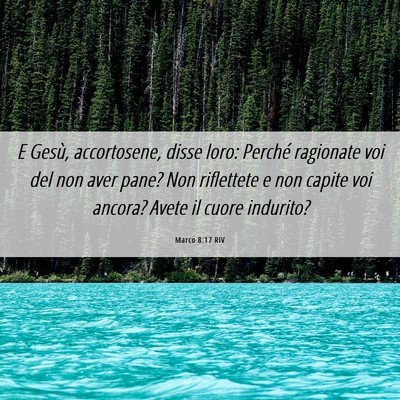 Picture 06 - Marco 8:17 RIV - E Gesù, accortosene, disse loro: Perché - Bible Verse Picture