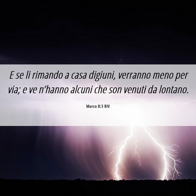 Picture 06 - Marco 8:3 RIV - E se li rimando a casa digiuni, verranno meno per - Bible Verse Picture