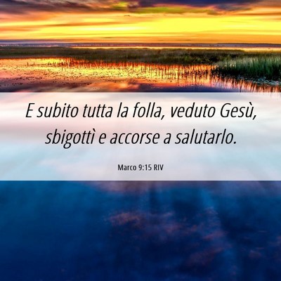 Picture 06 - Marco 9:15 RIV - E subito tutta la folla, veduto Gesù, sbigottì - Bible Verse Picture