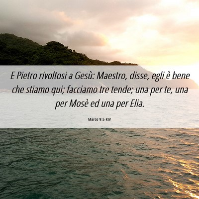 Picture 06 - Marco 9:5 RIV - E Pietro rivoltosi a Gesù: Maestro, disse, egli - Bible Verse Picture