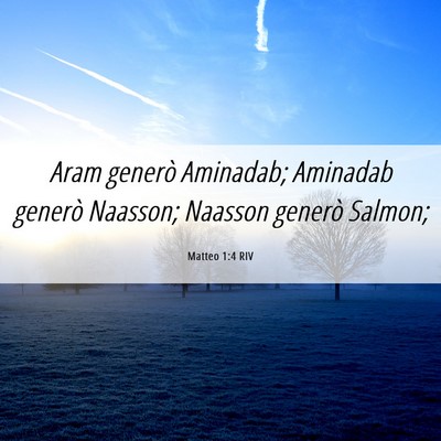 Picture 06 - Matteo 1:4 RIV - Aram generò Aminadab; Aminadab generò Naasson; - Bible Verse Picture
