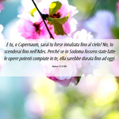 Picture 06 - Matteo 11:23 RIV - E tu, o Capernaum, sarai tu forse innalzata fino - Bible Verse Picture