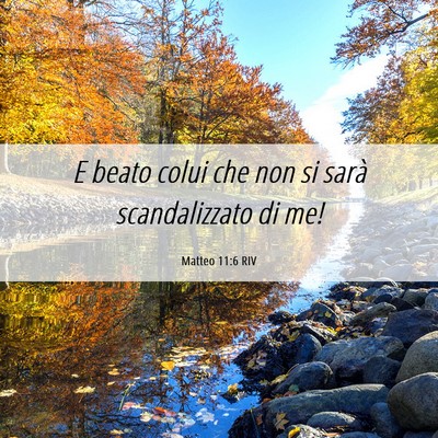 Picture 06 - Matteo 11:6 RIV - E beato colui che non si sarà scandalizzato di - Bible Verse Picture