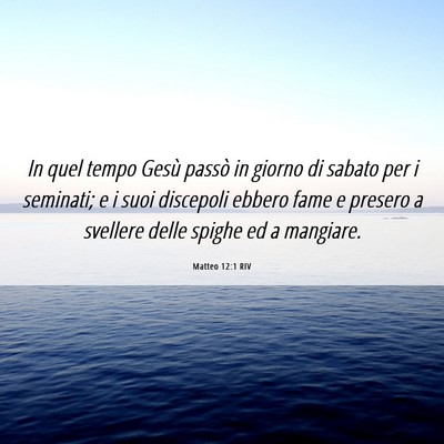 Picture 06 - Matteo 12:1 RIV - In quel tempo Gesù passò in giorno di sabato - Bible Verse Picture