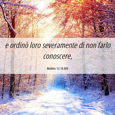 Picture 06 - Matteo 12:16 RIV - e ordinò loro severamente di non farlo - Bible Verse Picture