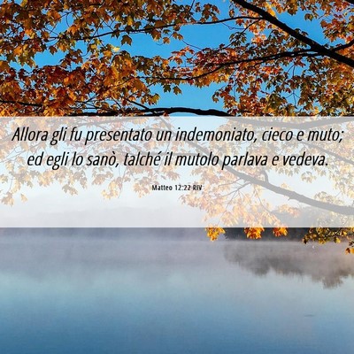 Picture 06 - Matteo 12:22 RIV - Allora gli fu presentato un indemoniato, cieco e - Bible Verse Picture