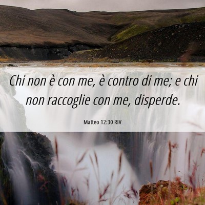 Picture 06 - Matteo 12:30 RIV - Chi non è con me, è contro di me; e chi non - Bible Verse Picture