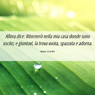 Picture 06 - Matteo 12:44 RIV - Allora dice: Ritornerò nella mia casa donde sono - Bible Verse Picture