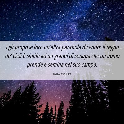 Picture 06 - Matteo 13:31 RIV - Egli propose loro un’altra parabola dicendo: Il - Bible Verse Picture