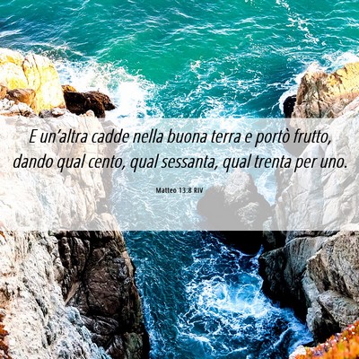Picture 06 - Matteo 13:8 RIV - E un’altra cadde nella buona terra e portò - Bible Verse Picture