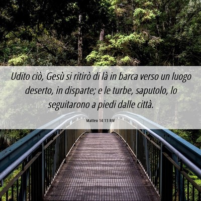 Picture 06 - Matteo 14:13 RIV - Udito ciò, Gesù si ritirò di là in barca - Bible Verse Picture