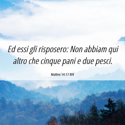 Picture 06 - Matteo 14:17 RIV - Ed essi gli risposero: Non abbiam qui altro che - Bible Verse Picture